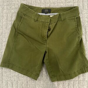 J. Crew Olive Chino Bermuda Shorts